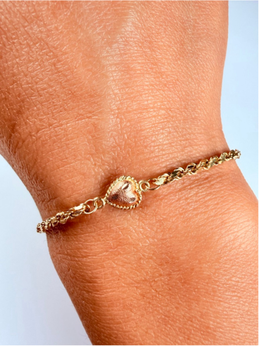 14K Solid Bi Color Gold OroAmerica Hearts Black Hills Style VTG Tennis Bracelet - Picture 3 of 9